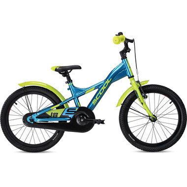 S'COOL XXLITE Alu 1 speed 18" Kids Bike Blau/Green 0